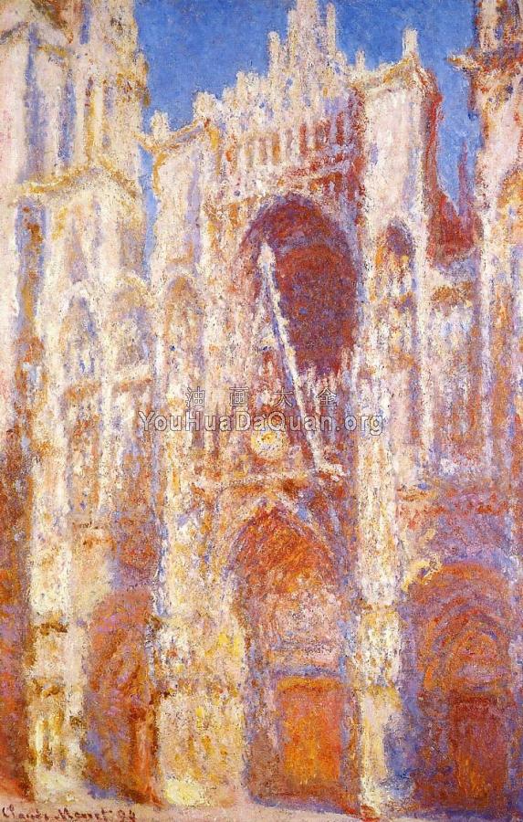 Rouen Cathedral, Sunlight Effect - 克劳德·莫奈